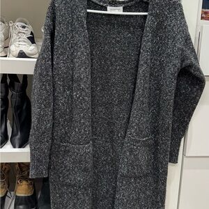 Treasure & Bond Charcoal Open-Front Cardigan